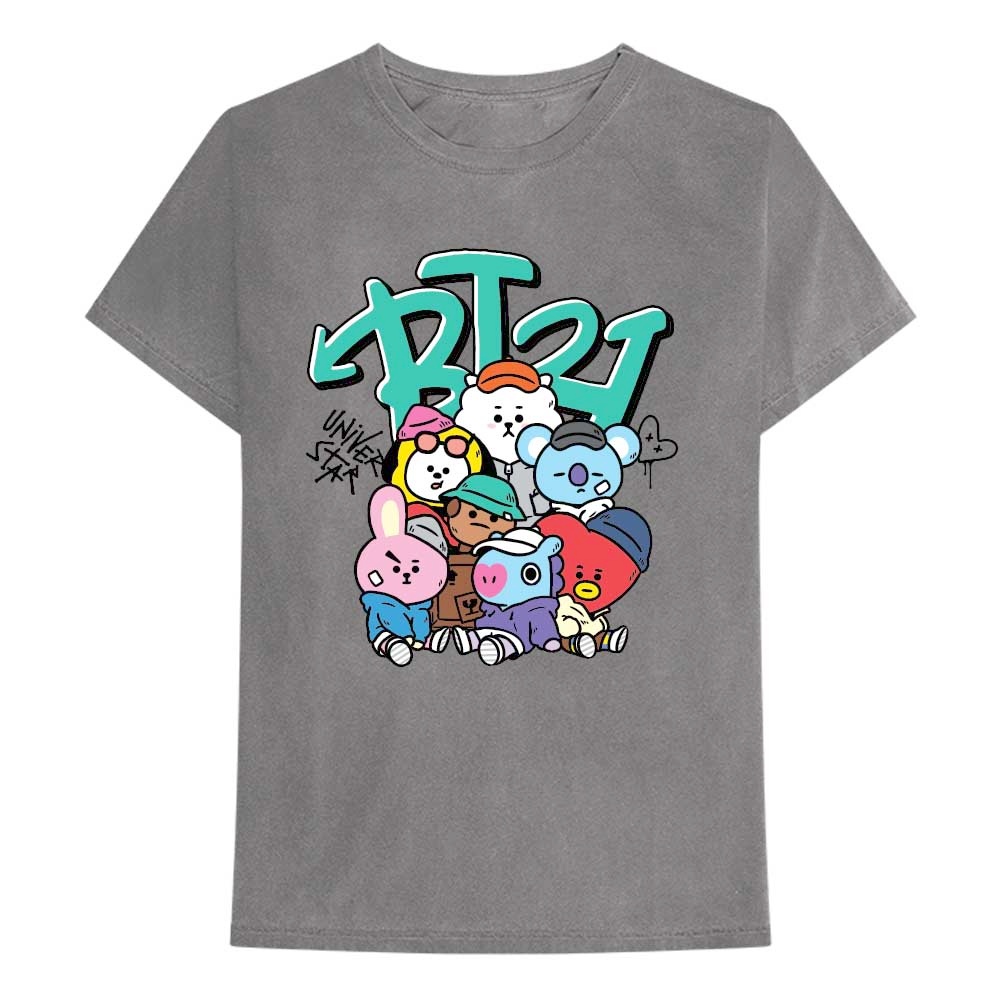 BT21 - Street Mood Group Heren Tshirt - Grijs